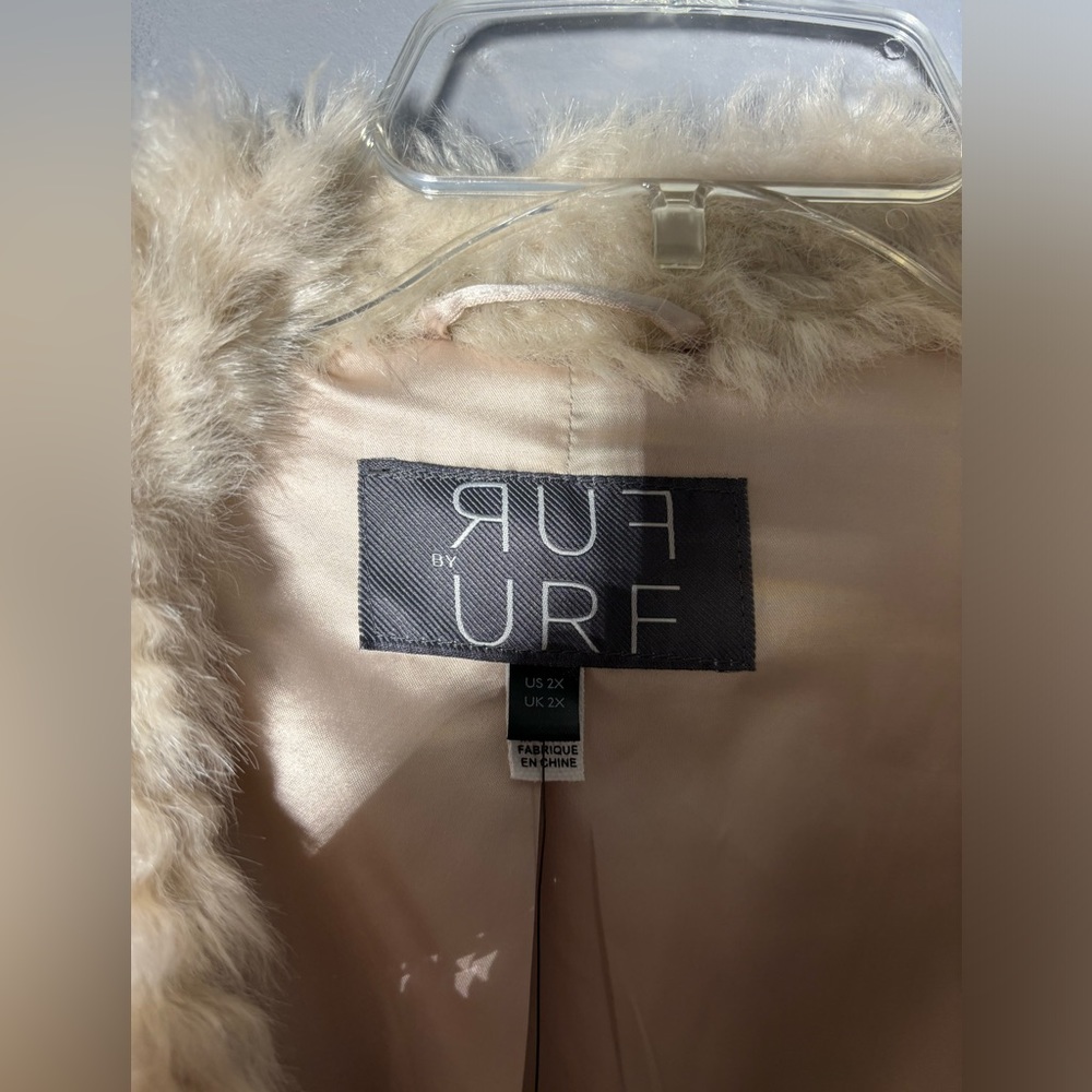 NWT Fur by Urf for Anthropologie Noemi Faux Fur Coat Size 2X - Picture 3 of 5